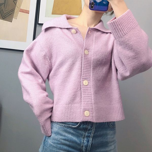 2021 new roxo camisola de malha turn-down colarinho manga longa nico breasted simples outono feminino curto cardigans rrgu, White;black
2021 new roxo camisola de malha turn-down colarinho manga longa nico breasted simples outono feminino curto cardigans rrgu, White;black