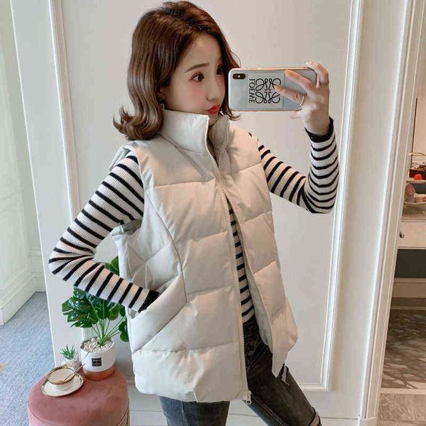 down cotton waistcoat women's short korean version 2021 autumn and winter student oblique pocket original suyu vest, Black;white
down cotton waistcoat women's short korean version 2021 autumn and winter student oblique pocket original suyu vest, Black;white