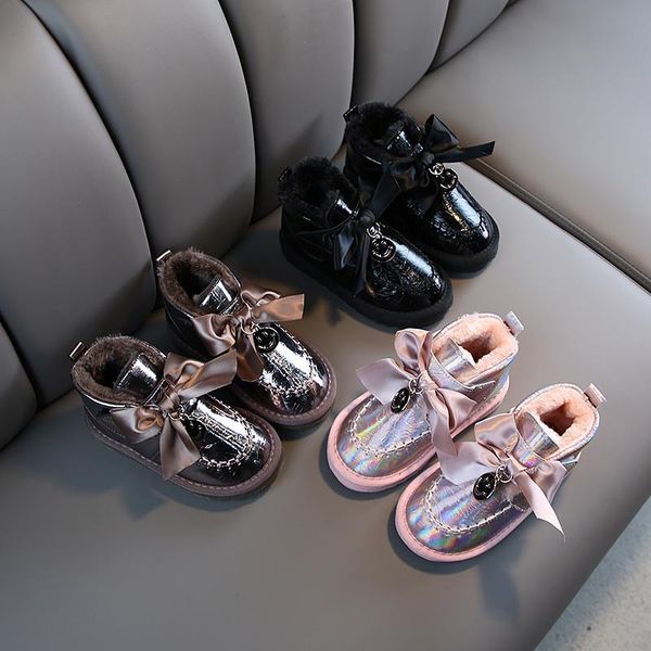 boots kids snow 2021 korean winter girls felt warm princess laser leather plush bow smile waterproof shoes girl footware, Black;grey
boots kids snow 2021 korean winter girls felt warm princess laser leather plush bow smile waterproof shoes girl footware, Black;grey