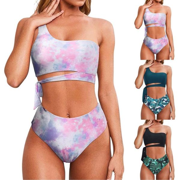 women's swimwear women high waist bikini swimsuit female bandeau one shoulder brazilian biquini set bathing suit mujer 2021, White;black
women's swimwear women high waist bikini swimsuit female bandeau one shoulder brazilian biquini set bathing suit mujer 2021, White;black