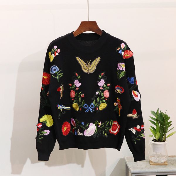 fashion women knit tracksuit butterfly embroidery flowers sweater pencil pants two piece outfits female loose casual knitted set 222e, Blue
fashion women knit tracksuit butterfly embroidery flowers sweater pencil pants two piece outfits female loose casual knitted set 222e, Blue