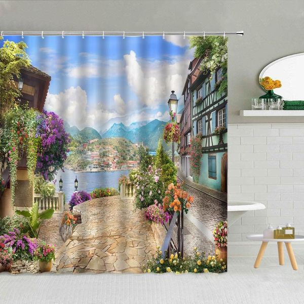 shower curtains garden flower curtain oil painting scenery town street view bathroom decor supplies with hooks bath screen cloth 
shower curtains garden flower curtain oil painting scenery town street view bathroom decor supplies with hooks bath screen cloth