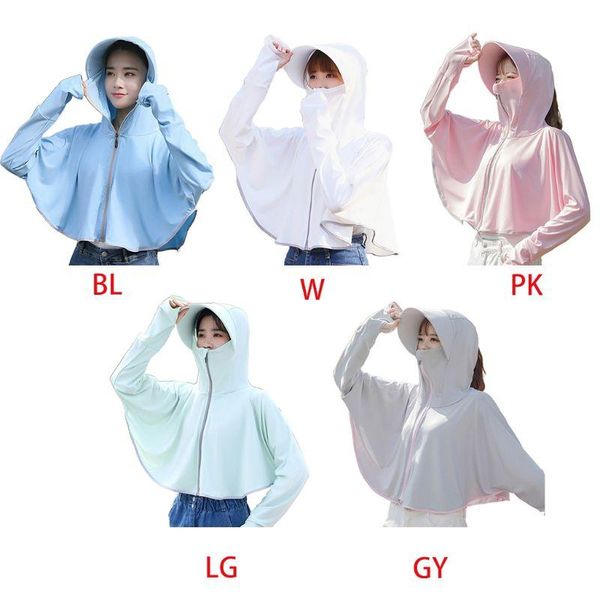 scarves women summer hooded long sleeve shawl sunscreen silk hat zipper cardigan, Blue;gray
scarves women summer hooded long sleeve shawl sunscreen silk hat zipper cardigan, Blue;gray