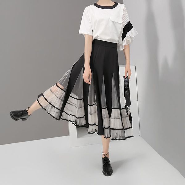 skirts pleated high waist transparent mesh lace spliced black half-body skirt women fashion tide spring autumn 2021 1dd2216
skirts pleated high waist transparent mesh lace spliced black half-body skirt women fashion tide spring autumn 2021 1dd2216