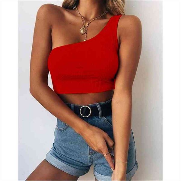 low cut one shoulder women tanks crop camisole halterneck solid color short slim thin vest beach ladies, White
low cut one shoulder women tanks crop camisole halterneck solid color short slim thin vest beach ladies, White