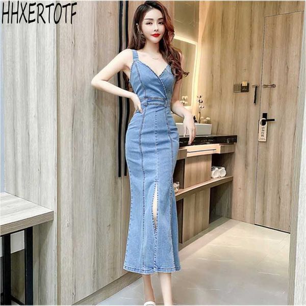 summer fashion temperament women v-neck split denim dress fishtail bag hip 210531, Black;gray
summer fashion temperament women v-neck split denim dress fishtail bag hip 210531, Black;gray