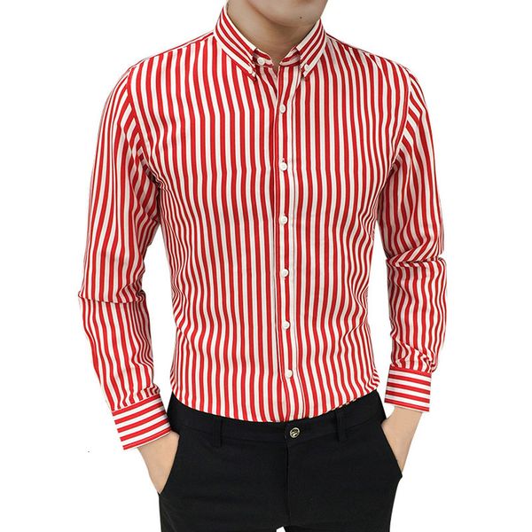 men contrast vertical striped skirt shirts comfortable cats long mouwen slim-fit smart casual shirt w410, White;black 
men contrast vertical striped skirt shirts comfortable cats long mouwen slim-fit smart casual shirt w410, White;black