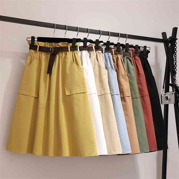 midi knee length summer autumn skirt women no belt casual cotton solid high waist sun school skirt female 210721, Black
midi knee length summer autumn skirt women no belt casual cotton solid high waist sun school skirt female 210721, Black