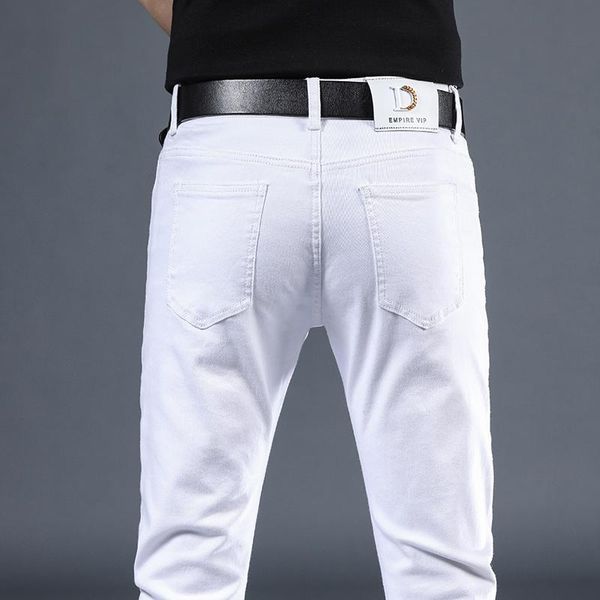 men's jeans korean streetwear balck white men 2021 summer slim fit stretch destroyed ripped skinny denim pencil pants, Blue
men's jeans korean streetwear balck white men 2021 summer slim fit stretch destroyed ripped skinny denim pencil pants, Blue