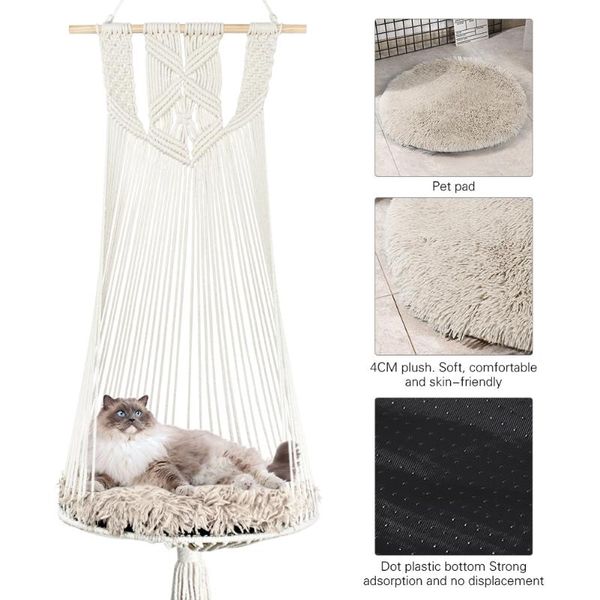 cat beds & furniture macrame with mat sleeping seat swing pet supplies wall hanging bed hammock for bedroom home decor flower mesh handwoven
cat beds & furniture macrame with mat sleeping seat swing pet supplies wall hanging bed hammock for bedroom home decor flower mesh handwoven