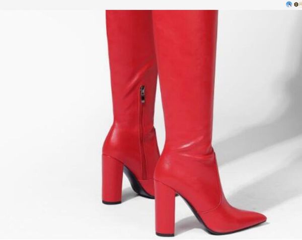 2021 pointed thick heel high heel knee boots european and american pointed toe side zipper plus 1, Black
2021 pointed thick heel high heel knee boots european and american pointed toe side zipper plus 1, Black