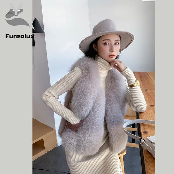 women's fur & faux furealux 2021 fashion real vest for women with sheepskin leather genuine jacket customize waistcoat, Black
women's fur & faux furealux 2021 fashion real vest for women with sheepskin leather genuine jacket customize waistcoat, Black