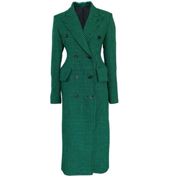 women's wool & blends women winter fashion green plaid woolen coat double breasted houndstooth slim long overcoat, Black
women's wool & blends women winter fashion green plaid woolen coat double breasted houndstooth slim long overcoat, Black
