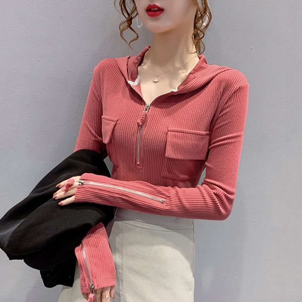 sweater women's autumn and winter thickened loose hooded coat fashion zipper long sleeve top, Black
sweater women's autumn and winter thickened loose hooded coat fashion zipper long sleeve top, Black