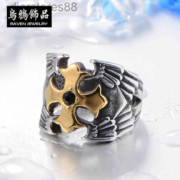 ring chaomen equipment titanium steel men's wing angel cross crow jewelry factory, Silver
ring chaomen equipment titanium steel men's wing angel cross crow jewelry factory, Silver