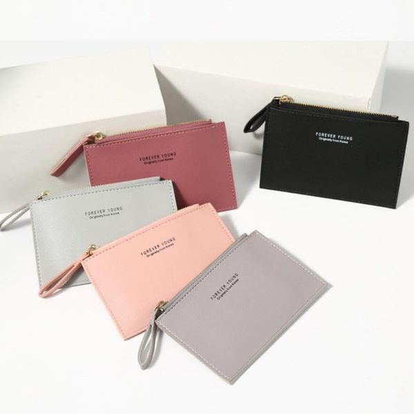 card holders yambuto korean women's solid color mini purse creative bus bank holder pu zipper male thin light leather, Brown;gray
card holders yambuto korean women's solid color mini purse creative bus bank holder pu zipper male thin light leather, Brown;gray