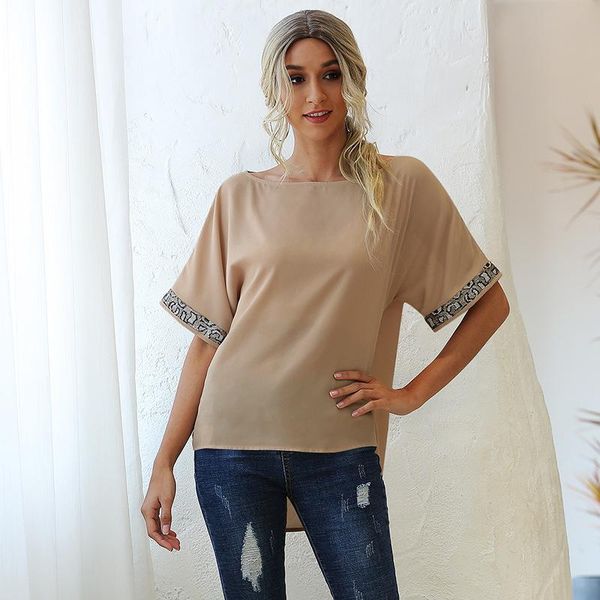 women's blouses & shirts 2021 spring summer casaual fashion ladies for women short sleeve print solid blouse, White
women's blouses & shirts 2021 spring summer casaual fashion ladies for women short sleeve print solid blouse, White