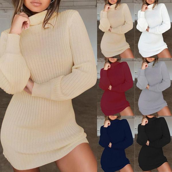 casual dresses women's fashion knitted long sleeve solid turtleneck slim sweater dress women winter, Black;gray
casual dresses women's fashion knitted long sleeve solid turtleneck slim sweater dress women winter, Black;gray