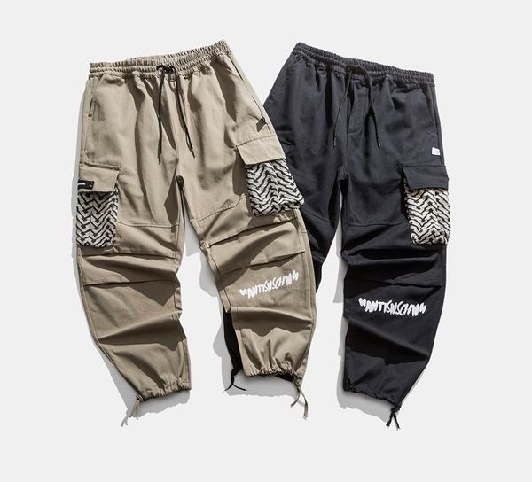 men's loose multi-pocket solid color casual cargo pants full long with drawsting 2021 spring new product, Black
men's loose multi-pocket solid color casual cargo pants full long with drawsting 2021 spring new product, Black
