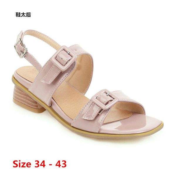 sandals summer pumps shoes women low med heels open toe sandal lady ankle strap pump woman small big size 34 - 43, Black
sandals summer pumps shoes women low med heels open toe sandal lady ankle strap pump woman small big size 34 - 43, Black