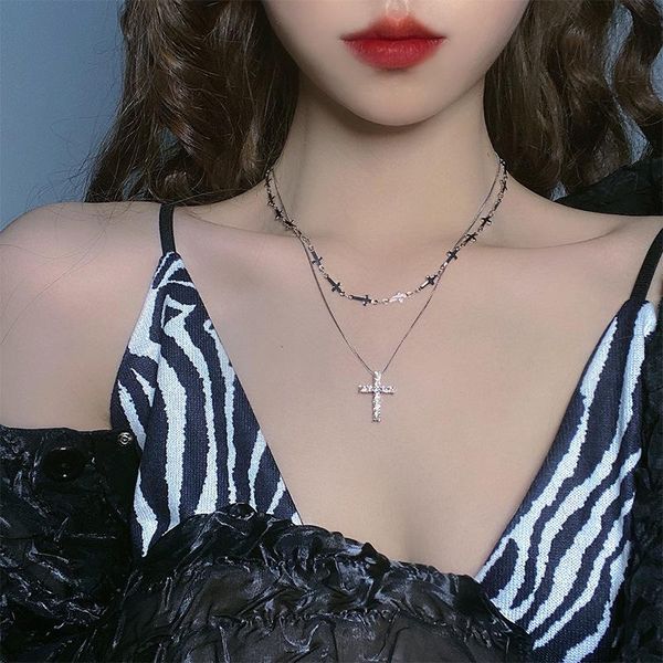pendant necklaces fashion rhinestone cross necklace metal light weight chain choker for women steampunk goth collar punk jewelry, Silver
pendant necklaces fashion rhinestone cross necklace metal light weight chain choker for women steampunk goth collar punk jewelry, Silver