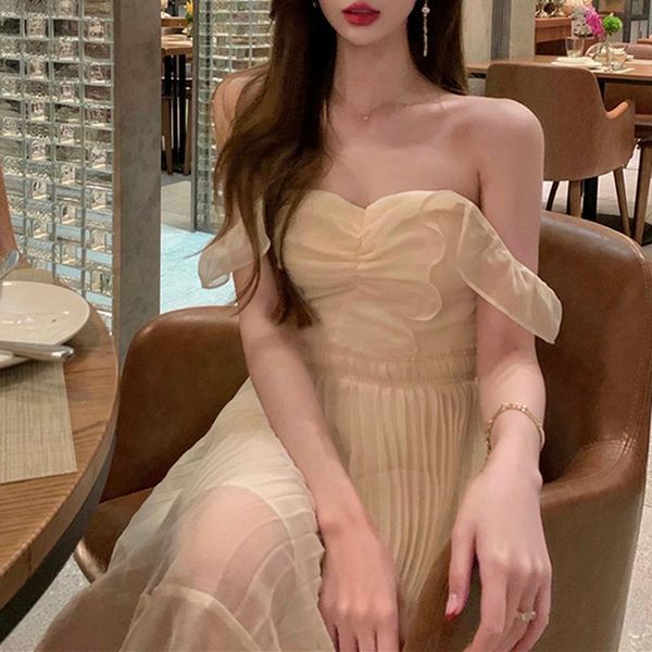 casual dresses off shoulder elegant party women korean fahion vintage midi dress lady 2021 sumemr pure color y2k, Black;gray
casual dresses off shoulder elegant party women korean fahion vintage midi dress lady 2021 sumemr pure color y2k, Black;gray