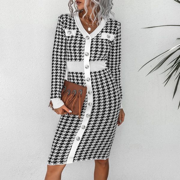 casual dresses elegant vintage plaid print knitted dress office lady autumn spring fashion slim patchwork party women buttoned-up, Black;gray
casual dresses elegant vintage plaid print knitted dress office lady autumn spring fashion slim patchwork party women buttoned-up, Black;gray