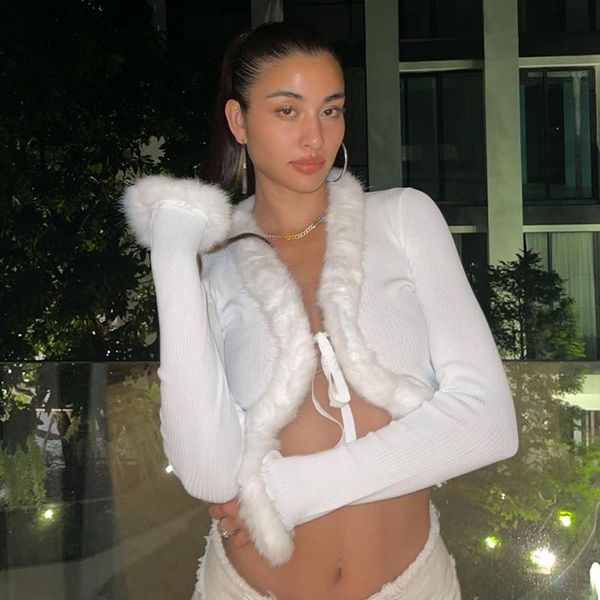 women's knits & tees faux fur leather cardigan women knitted sweater y2k long sleeve v-neck ugly vintage jumper summer autumn 2021 fair, White
women's knits & tees faux fur leather cardigan women knitted sweater y2k long sleeve v-neck ugly vintage jumper summer autumn 2021 fair, White