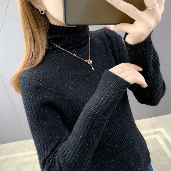a new style of high necked sweater for women in autumn and winter 2021, White;black
a new style of high necked sweater for women in autumn and winter 2021, White;black