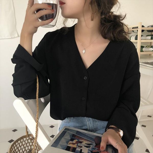 lychee girls solid color sleeveless single breasted chiffon blouse shirt v neck long sleeve women blouse summer casual shirt streetwear, White
lychee girls solid color sleeveless single breasted chiffon blouse shirt v neck long sleeve women blouse summer casual shirt streetwear, White