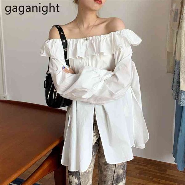 korean off shoulder women sweet ruffles spring solid tee shirt elegant slash neck long sleeve blouses mujer 210601, White
korean off shoulder women sweet ruffles spring solid tee shirt elegant slash neck long sleeve blouses mujer 210601, White