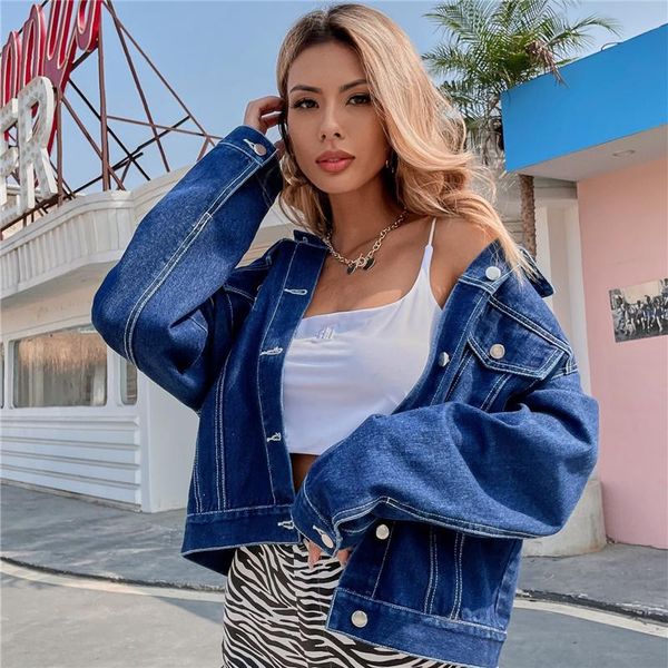 women's jackets autumn women denim jacket casual turn-down collar long sleeve loose jeans woman retro single breasted dark blue coat, Black;brown
women's jackets autumn women denim jacket casual turn-down collar long sleeve loose jeans woman retro single breasted dark blue coat, Black;brown