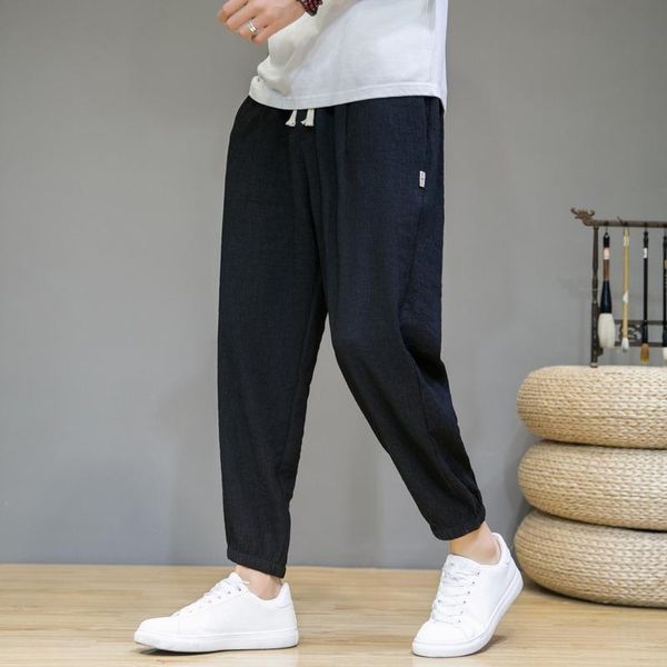 men's pants harem 2021 summer fashion simple and versatile ice silk thin cotton linen loose casual close-up trousers, Black
men's pants harem 2021 summer fashion simple and versatile ice silk thin cotton linen loose casual close-up trousers, Black
