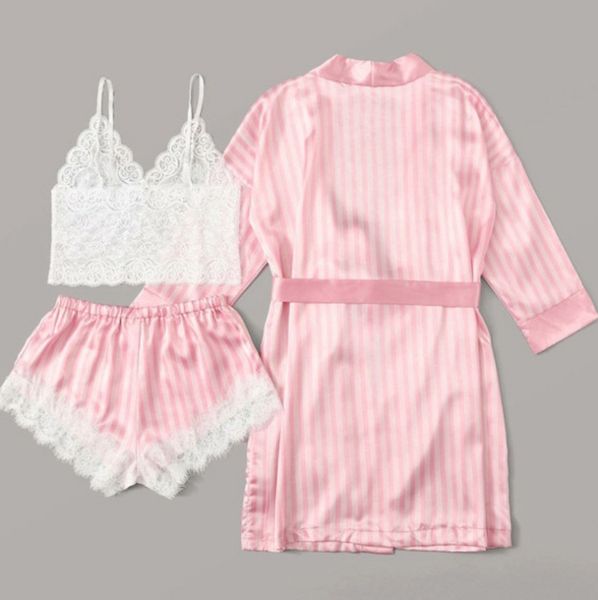 3 pcs set women's fashion pajamas set silk lace lingerie bathrobes homewear sleepwear suit + pant + robe 2020 new, Black;red
3 pcs set women's fashion pajamas set silk lace lingerie bathrobes homewear sleepwear suit + pant + robe 2020 new, Black;red