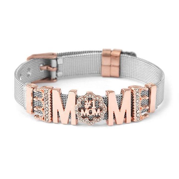 charm bracelets fashion design rose gold stainless steel mesh bracelet diy brand for women mother day's jewelry gift, Golden;silver
charm bracelets fashion design rose gold stainless steel mesh bracelet diy brand for women mother day's jewelry gift, Golden;silver