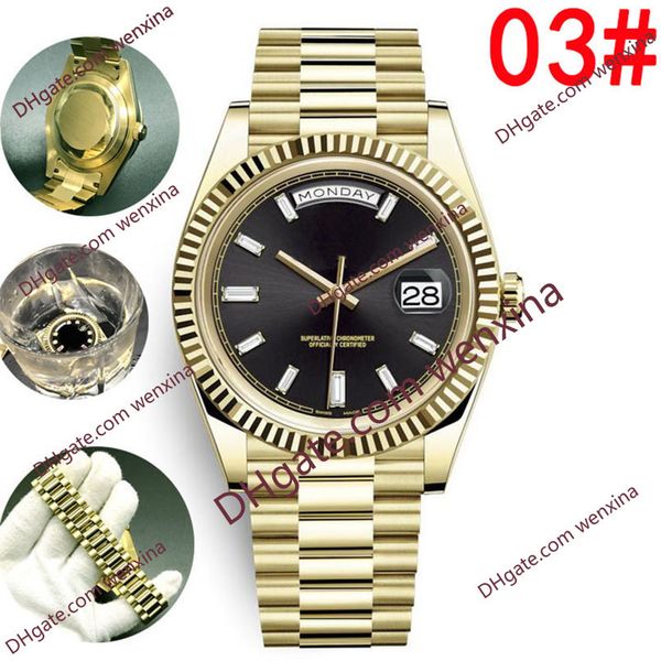 14 waterproo watch 41mm 2813 mechanical automatic stainless president fashion mens watches classic long diamondwristwatches, Slivery;brown
14 waterproo watch 41mm 2813 mechanical automatic stainless president fashion mens watches classic long diamondwristwatches, Slivery;brown