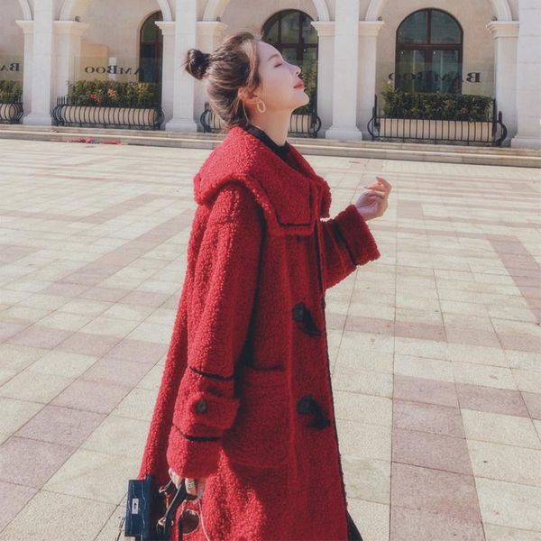 women's wool & blends winter autumn women coat faux woman jacket long fashion coats teddy outwear womens clothes manteau femme hiver 20, Black
women's wool & blends winter autumn women coat faux woman jacket long fashion coats teddy outwear womens clothes manteau femme hiver 20, Black