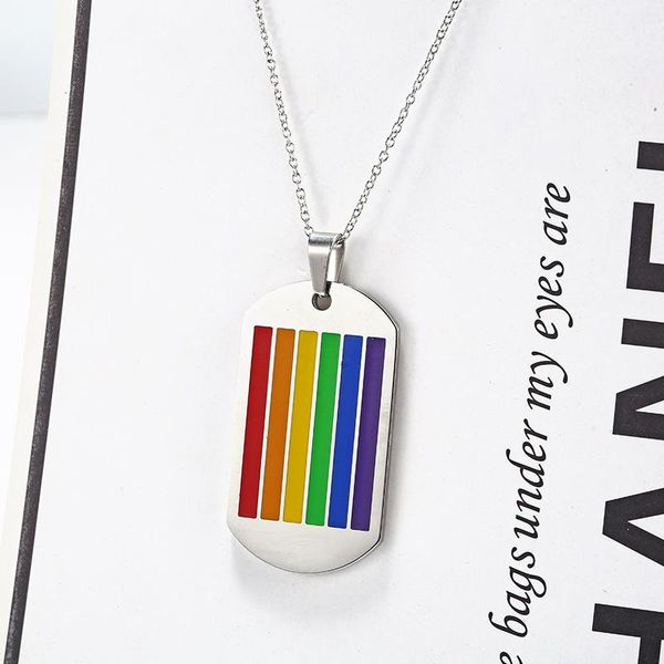 pendant necklaces trendy fashion rainbow pride necklace dog tag for men woman stainless steel colorful anniversary jewelry, Silver
pendant necklaces trendy fashion rainbow pride necklace dog tag for men woman stainless steel colorful anniversary jewelry, Silver