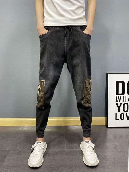 net red jeans men's high waist show thin men's pants spring thin versatile pants trend print harlan leggings, Blue
net red jeans men's high waist show thin men's pants spring thin versatile pants trend print harlan leggings, Blue