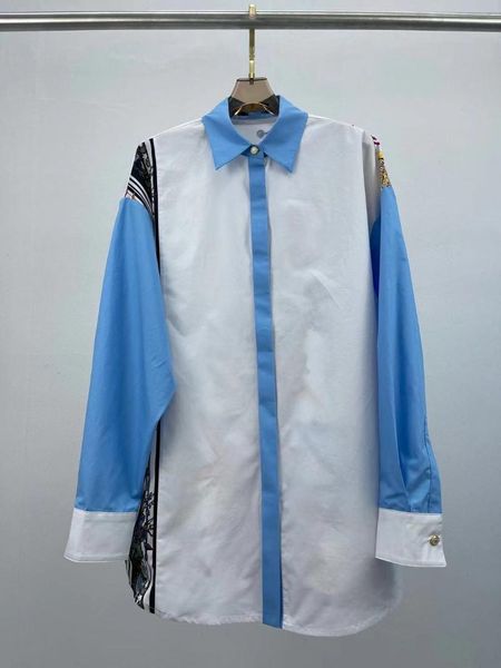 women's blouses & shirts 2021 fashion runway summer casual cotton shirt women long sleeve patchwork floral print elegant lady blouse, White
women's blouses & shirts 2021 fashion runway summer casual cotton shirt women long sleeve patchwork floral print elegant lady blouse, White