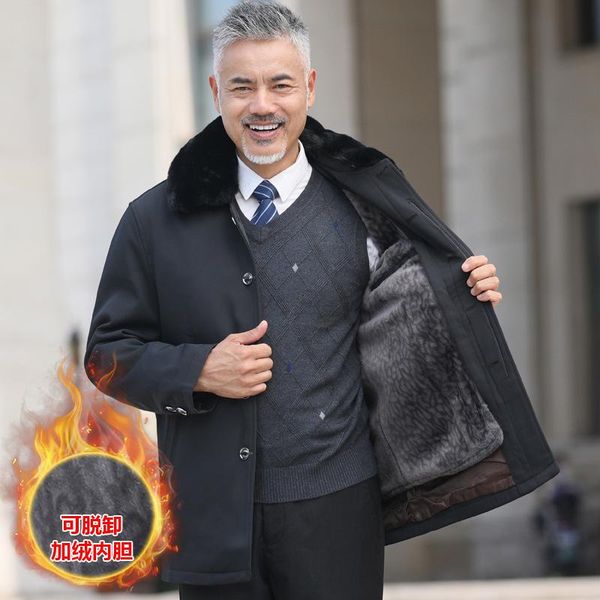men's wool & blends clothes middle-aged male dad add hair thickening paragraph coat down cotton-padded jacket winter grandpa, Black
men's wool & blends clothes middle-aged male dad add hair thickening paragraph coat down cotton-padded jacket winter grandpa, Black