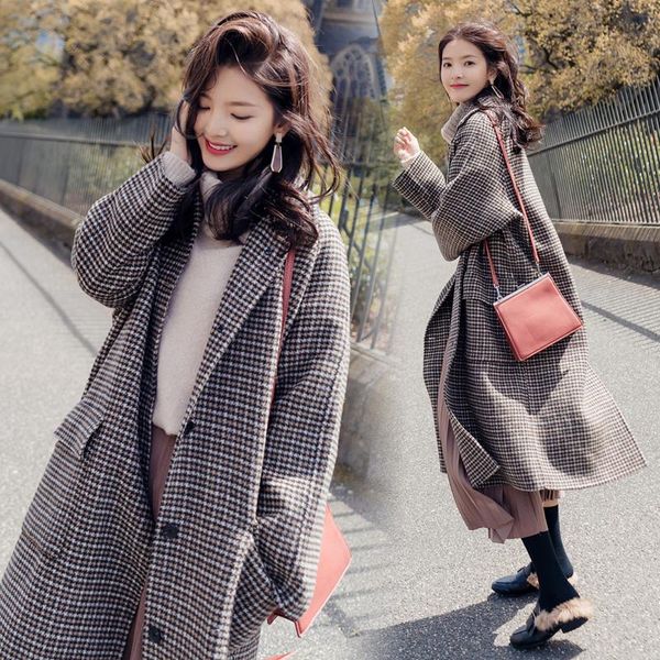 women's wool & blends 2021 winter thick coat women plaid lapel pocket blend oversize long trench outwear woolen plus size 4xl sprng, Black
women's wool & blends 2021 winter thick coat women plaid lapel pocket blend oversize long trench outwear woolen plus size 4xl sprng, Black