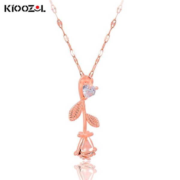 pendant necklaces kioozol stainless steel rose flower inlay cz stone gold color necklace for women fashion charm jewelry 116 ko2, Silver
pendant necklaces kioozol stainless steel rose flower inlay cz stone gold color necklace for women fashion charm jewelry 116 ko2, Silver