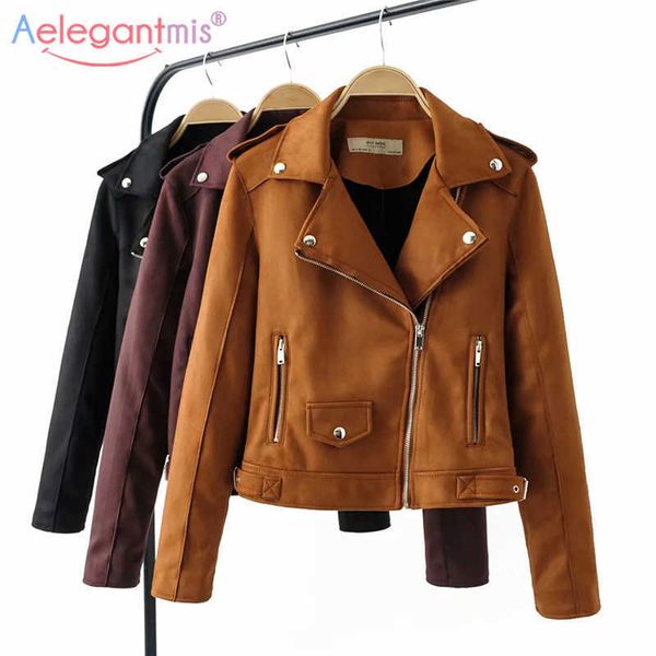 aelegantmis autumn winter classic black suede leather jacket women fashion short soft faux basic zipper coat 210607
aelegantmis autumn winter classic black suede leather jacket women fashion short soft faux basic zipper coat 210607