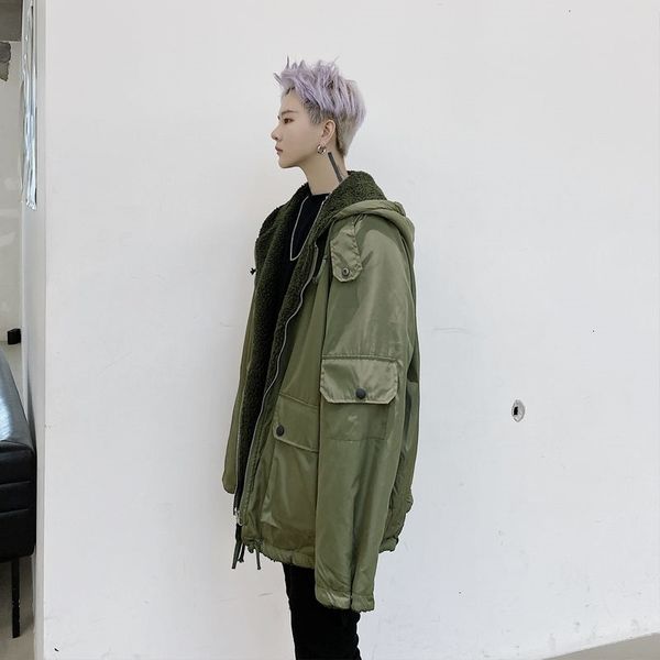 2021 winter thick lamb wool jacket men's parka warm fashion casual double-sided hooded men short coat mens clothes tf85, Black
2021 winter thick lamb wool jacket men's parka warm fashion casual double-sided hooded men short coat mens clothes tf85, Black