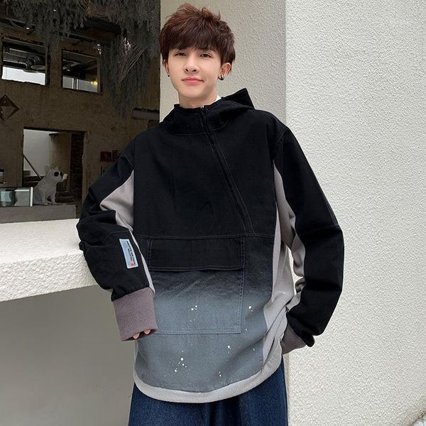 men's jackets 5xl-m autumn winter gradient color spliced design hooded jacket men clothing loose casual pullover coats sale, Black;brown
men's jackets 5xl-m autumn winter gradient color spliced design hooded jacket men clothing loose casual pullover coats sale, Black;brown