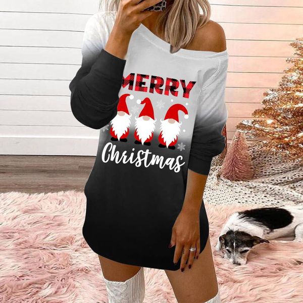 casual dresses dress woman merry christmas prints o-neck off-shoulder long sleeves sweatshirts plus size women clothing robe, Black;gray
casual dresses dress woman merry christmas prints o-neck off-shoulder long sleeves sweatshirts plus size women clothing robe, Black;gray