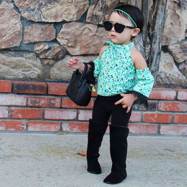 spring shangku wear summer children's fashion foreign style girls' suit floral off shoulder sleeve elastic pants two piece set, White
spring shangku wear summer children's fashion foreign style girls' suit floral off shoulder sleeve elastic pants two piece set, White