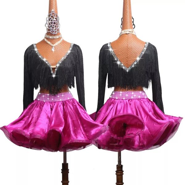 deluxe girls latin dance performance costume competition dance dress child ladys tassel crop and fishbone skirt 2 pcs set, Black;red
deluxe girls latin dance performance costume competition dance dress child ladys tassel crop and fishbone skirt 2 pcs set, Black;red