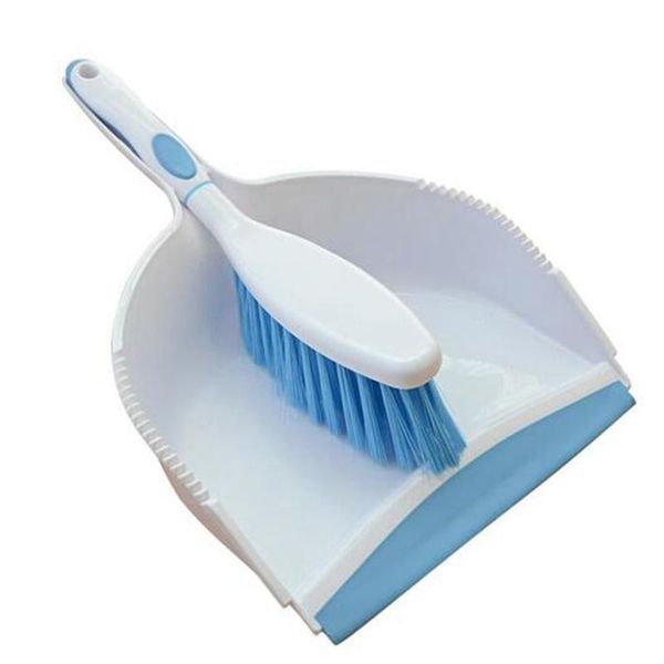corner space brush bed brush deskmini broom dustpan set plastic soft blue